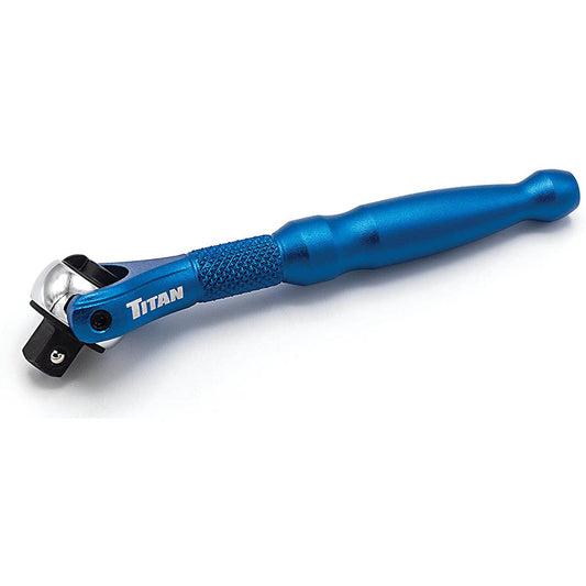 Titan 1/4" Drive Aluminum Swivel Head Micro Ratchet Blue