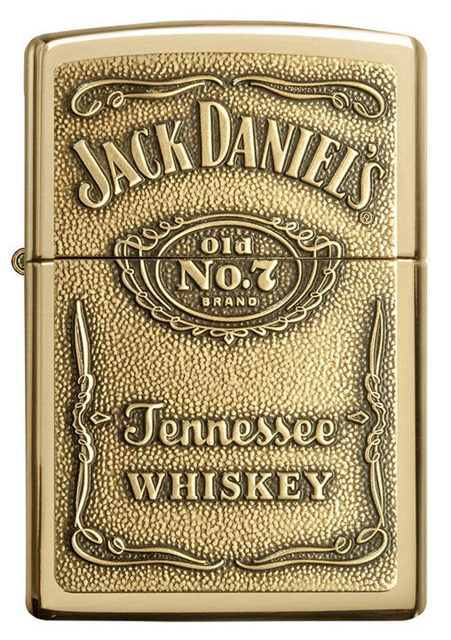 Zippo Windproof Lighter Jack Daniel's® Label-brass Emblem High Polish Brass