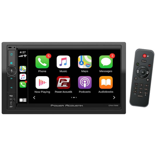 Power Acoustik 7” Double Din Receiver With Wireless Apple Carplay/android Auto