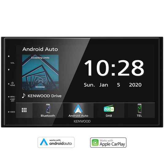 Kenwood 6.8" Touchscreen Carplay/android Auto D.din Am/fm/bt/sxm Capacitive Display