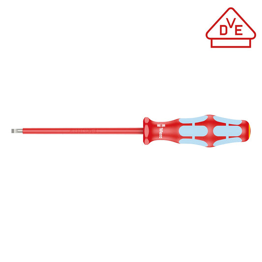 Wera Vde Insulated Stainless Steel Screwdriver: Slotted 5.5 X 125mm With Laser Tip
