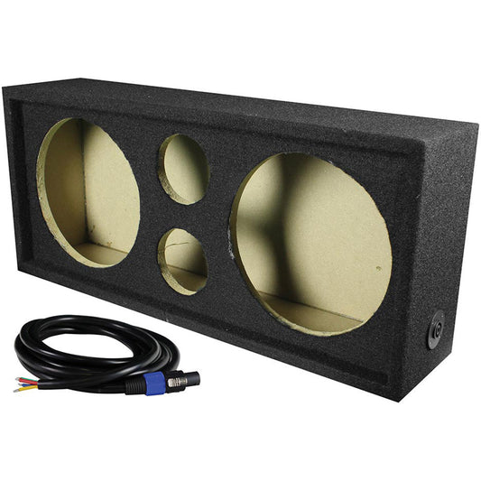 Qpower Full Range Empty Box Holds 2 - 10" & 2 - Super Tweeter W/ Speakon Connection With Cable
