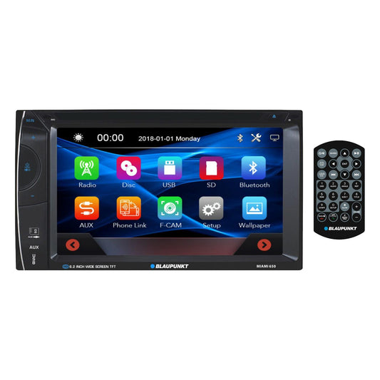 Blaupunkt 6.2” Double Din Fixed Face Touchscreen Dvd Receiver With Bluetooth Usb/sd Inputs & Remote